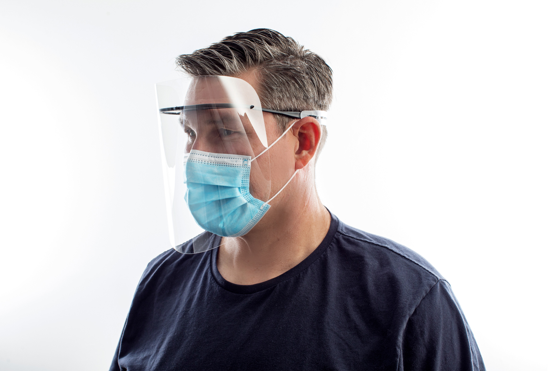 Clear Disposable Copolyester Face Shield with Foam Padding and Elastic  Strap - 80 count, #BH-S1