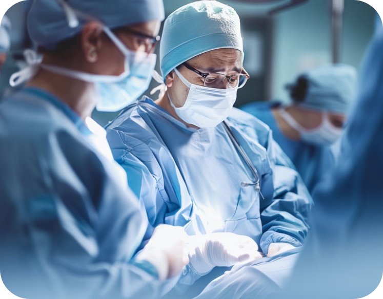 about us: surgeons, doctors and nurses using medical devices 