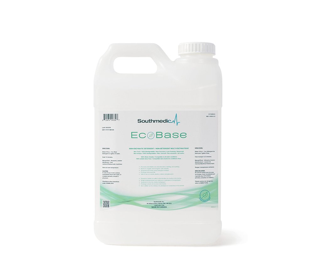 EcoBase non-enzymatic detergent designed for automated processes, such as tunnel washer, ultrasonic washers and cart washers